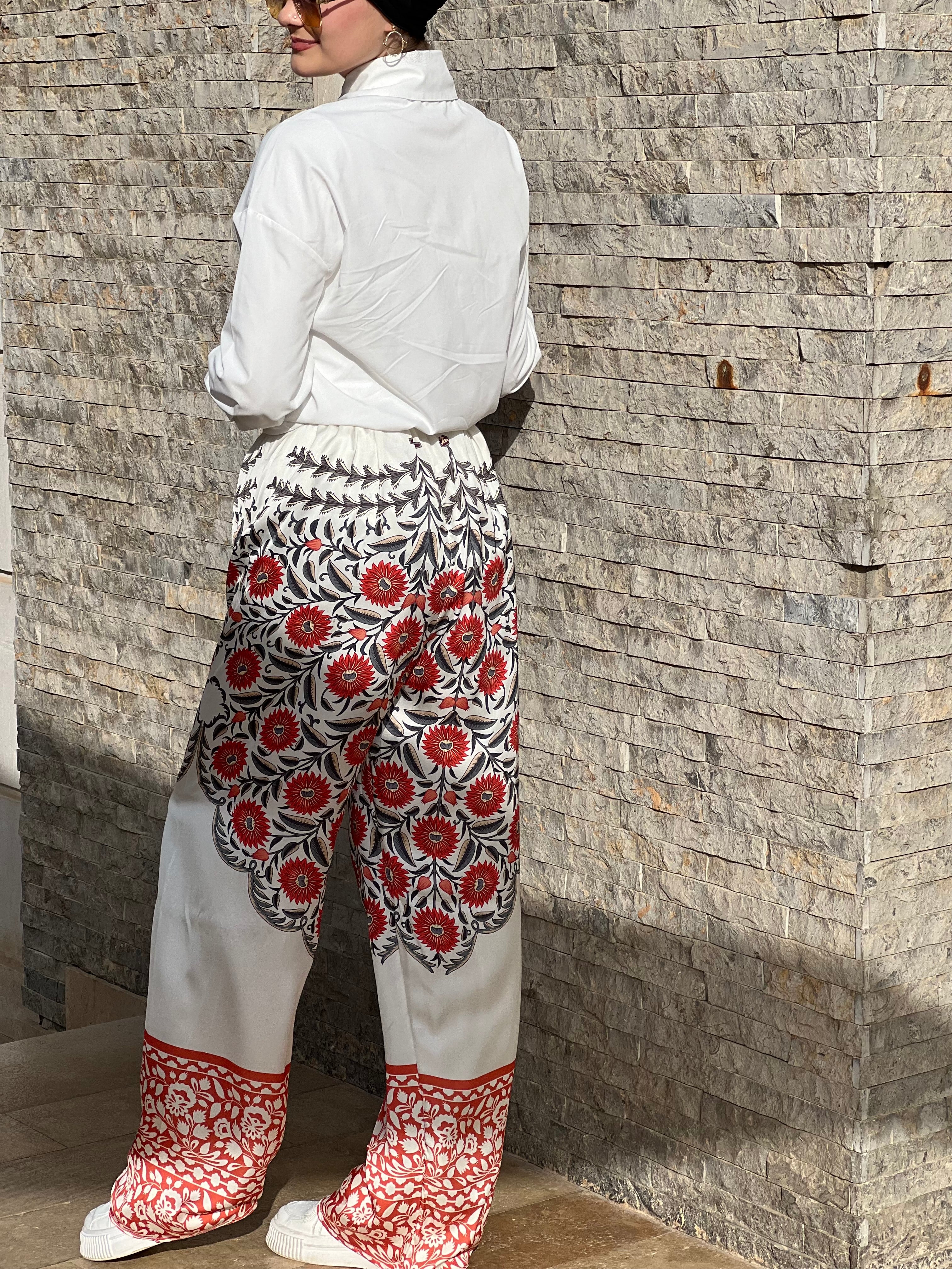 “Rose bouquet” silky pants