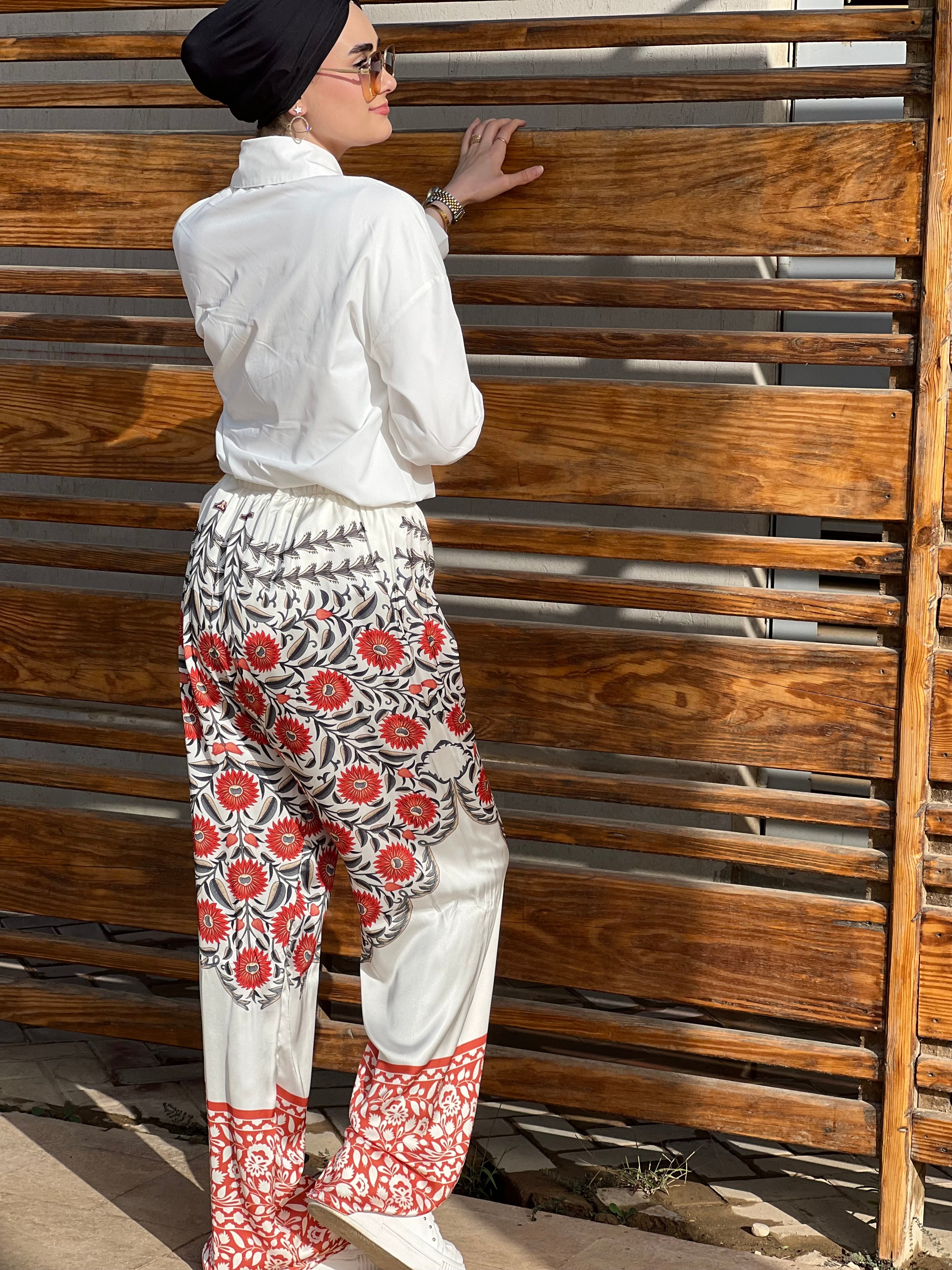 “Rose bouquet” silky pants