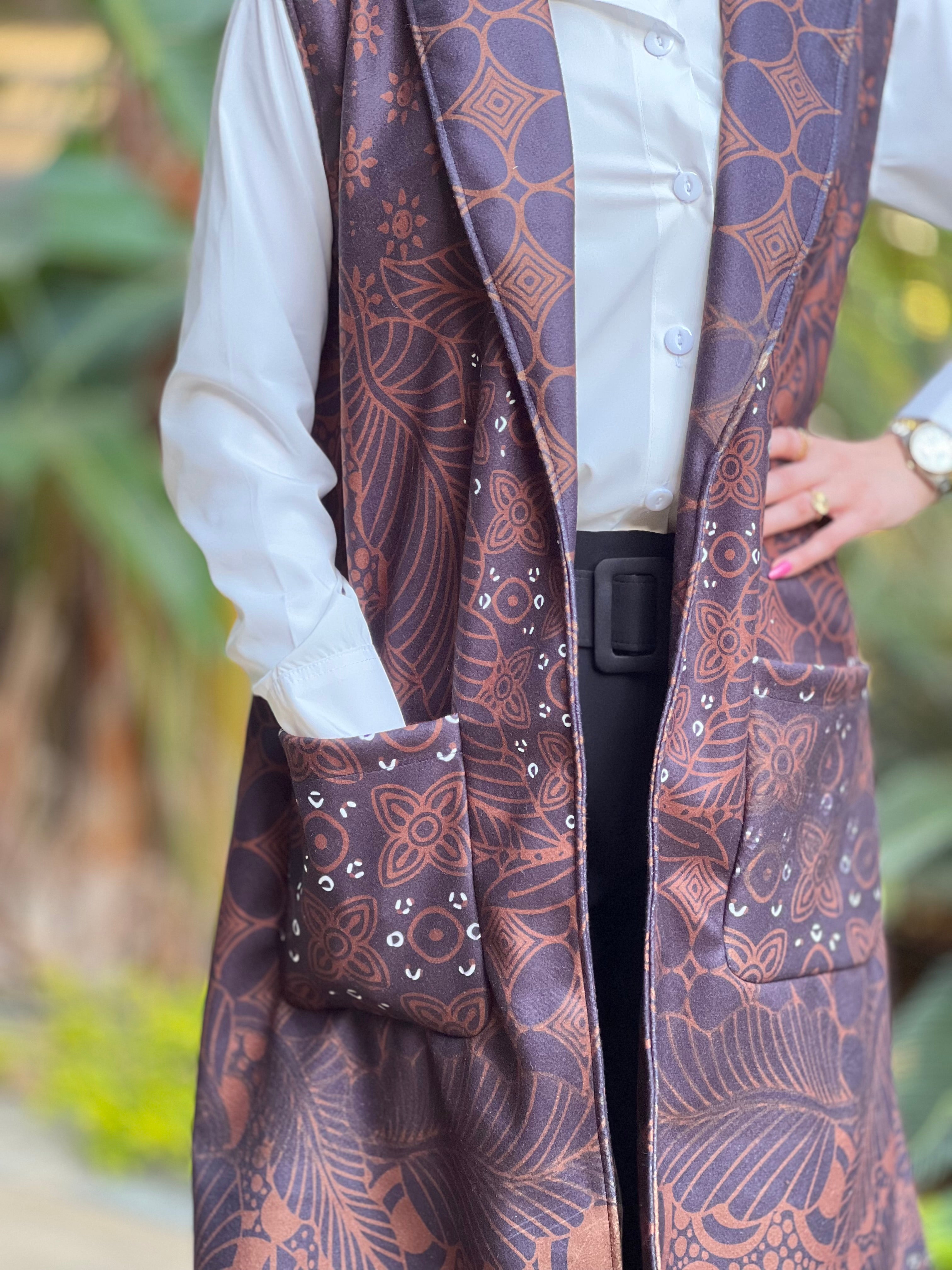 Brown ornamental vest