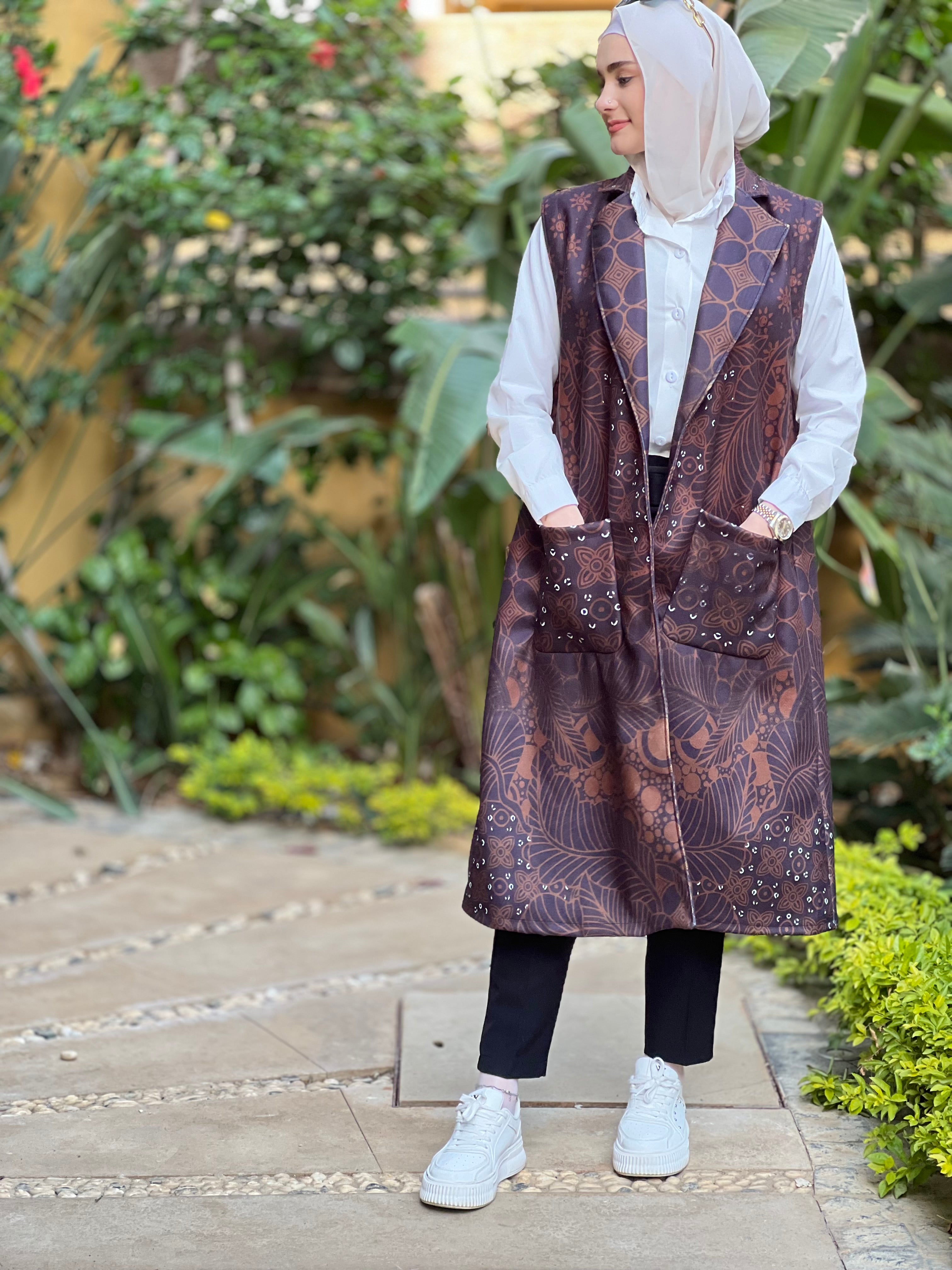 Brown ornamental vest