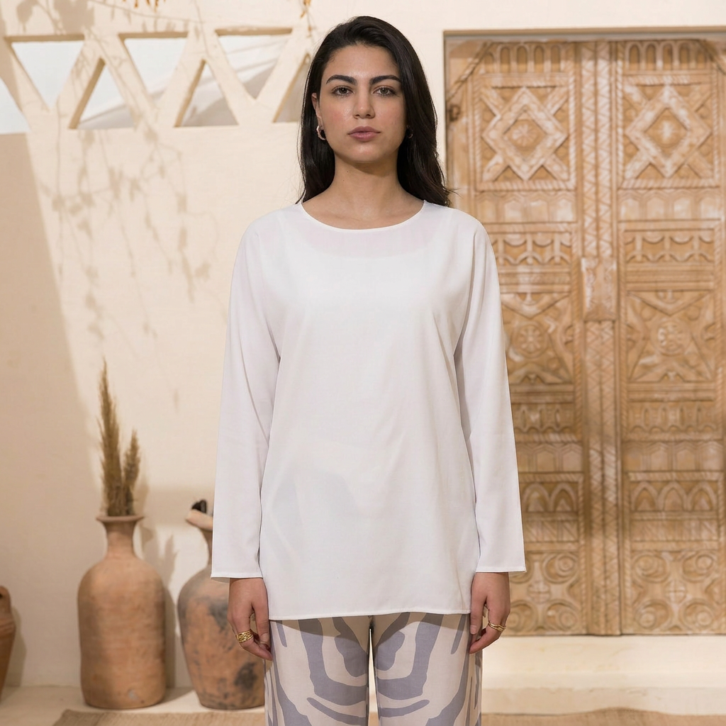 Long sleeve basic blouse