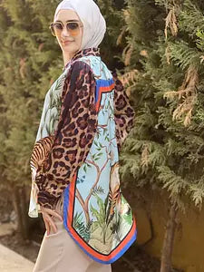 leopard in style shirt