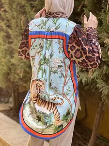 leopard in style shirt