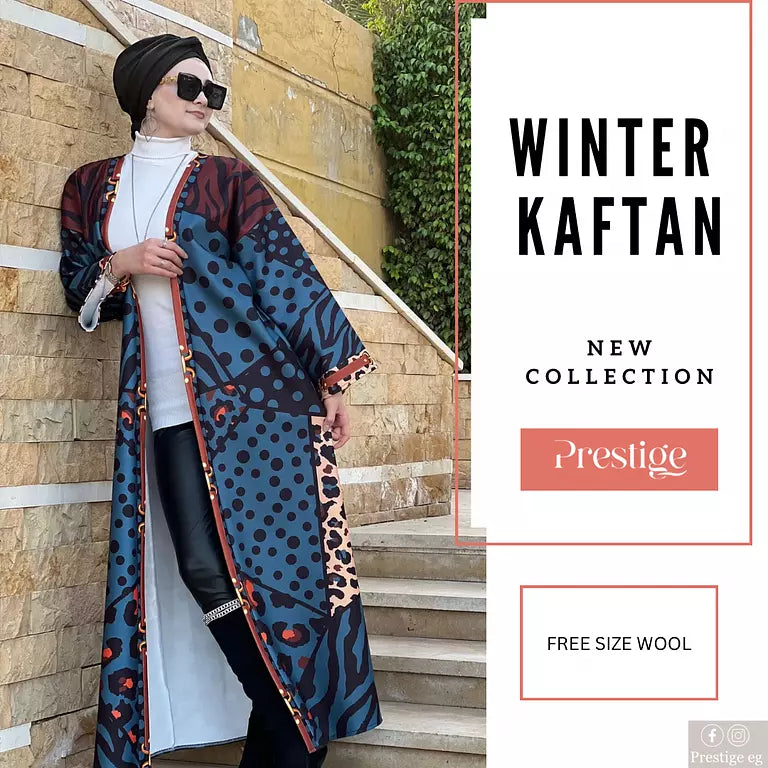 Wild blue winter cardigan